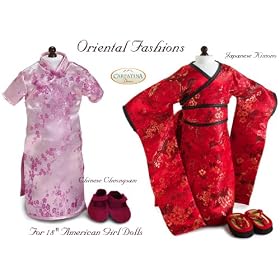 Chinese Cheongsam & Japanese Kimono - 2 Outfits ~ Fits 18