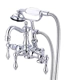 Kingston Brass CC1014T1 Heritage 3 3/8 Inch Deck Mount Vintage Leg Tub Filler with Hand Shower, Metal Lever Handle, Polished Chrome 519DrxPOWnL. SL160 Kingston Brass CC1014T1 Heritage 3 3/8 Inch Deck Mount Vintage Leg Tub Filler with Hand Shower, Metal Lever Handle, Polished Chrome