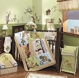 Lambs & Ivy Enchanted Forest 6 Pc Baby Crib Bedding Set, Green