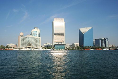 Dubai Creek - Chamber of Commerce View Wall Decal Mural - 60 Inches W x 40 Inches H - Peel and Stick Removable Graphic