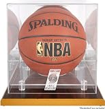 Mounted Memories Portland Trail Blazers Woodbase Team Logo Basketball Display Case With Mirrored Back