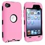 eForCity Hybrid Case compatible with Apple� iPod touch� 4th Generation, Black Hard / Pink Skin