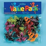 12 Plastic Frogs Assorted ColorsIMAGE