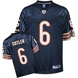 Jay Cutler Jersey: Reebok Navy Replica #6 Chicago Bears Jersey - Large