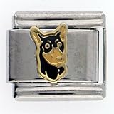Animal Doberman Face Italian Charms Bracelet Link