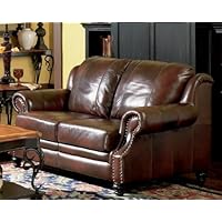 Classic Tri Tone Leather Loveseat