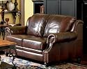 Classic Tri Tone Leather Loveseat