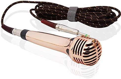 Proslogan PSN-2209 Professional Vocal Dynamic Cardioid Wired Microphone with 19.7ft XLR-1/4" Cable Color Golden
