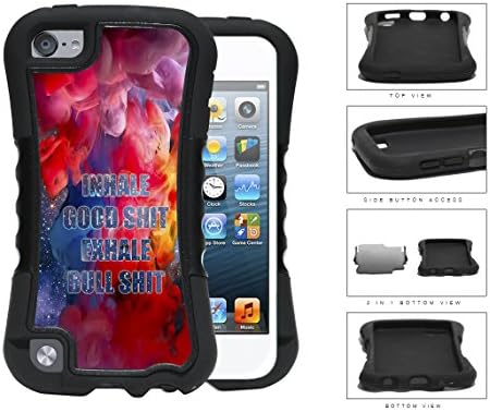 Inhale Good Shit Exhale Bull Shit Nebula 2-Piece Dual Layer High Impact Rubber Silicone Case Cover Apple iPod Touch 5th Generation