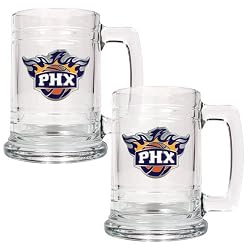 Phoenix Suns NBA 2pc 15oz Glass Tankard Set - Primary Logo by Great American Products
