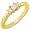 Three Stone Princess Cut Diamond Ring 1/4ctw (IJ/I1) in Yellow Gold - Size 5