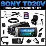 Sony HDR-TD20V High Definition Handycam 20.4 MP 3D Camcorder with 10x Optical Zoom (16GB Advanced Bundle Kit) includes Charger, Battery, 16GB SD Memory, Carrying Case, Full Size Tripod, Monopod, Mini Tripod, Video Light Kit, Grip Handle, HDMI Cable, Card Reader, Card Wallet, Cleaning Kit - (HDR-TD20V)