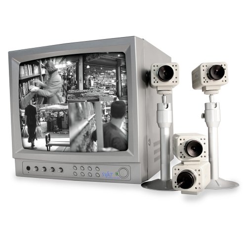 SVAT CVQ1404 Indoor Nightvision Surveillance System w/4 CCD Cameras (Black & White)