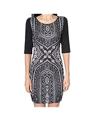 Sexy Spring Vintage Elbow Length Sleeves General Print  Dress