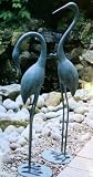 from forestfoxtrading NEW PAIR OF ORNAMENTAL CRANE BIRDS BERMUDA GARDEN ORNAMENT POND HERON