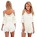 Moxeay Women's Casual Long Sleeve Shirt Lace Crochet Embroidery Slim Tops Blouse (M)