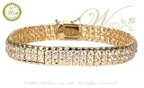 WILLOW XPRESS: *ROLOFLEX CZ DOUBLE ROW CUFF GOLDTONE BRACELET*