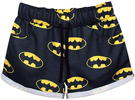 Massa Womens Fashion Causal Sport Shorts (Free Size, Batman)