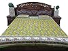 Indiatrendzs Green Yellow Animal Print Color 100% Cotton Bedsheet Animal Printed Queen Size Bed Cover with 2 Pillow Cases
