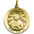 14K Yellow Gold St. Paul the Apostle Medal - 25.00mm
