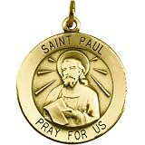 14K Yellow Gold St. Paul the Apostle Medal - 25.00mm