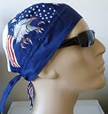 Headwrap American Bald Eagle, American Medical Surgical Scrub Cap Bandana Patriotic Flag United States of America, welders cap with American Eagle Flag Design, black, red, white and blue, patriotic, 100% breathable cotton, one size fits all women and to h Headwrap American Bald Eagle, American Medical Surgical Scrub Cap Bandana Patriotic Flag United States of America, welders cap with American Eagle Flag Design, black, red, white and blue, patriotic, 100% breathable cotton, one size fits all women and to h