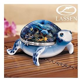 Ocean Baby Collectible Turtle Music Box With Sea Life Art: Perfect Turtle Lover Gift by Ardleigh Elliott