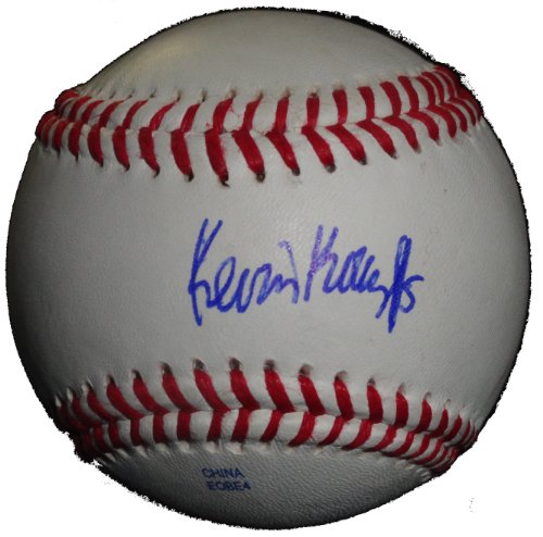 Kevin Kouzmanoff Autographed ROLB Baseball, Colorado Rockies, Oakland Athletics, Proof Photo of Kevin Signing for Us.