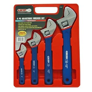 Grip 4 pc Adjustable Wrench Set by 