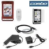 Durable Rubberized Hard Snap on Red Case + Rapid Car Charger + Home Travel Charger + USB Data Cable + Lcd Screen Protector for Lg Vx9700 Dare Verizon Cell Phone