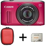 from Canon Canon Powershot SX260 HS Digital Camera - Red + Case and 8GB Memory Card (12.1 MP, 20x Optical Zoom) 3 Inch LCD Model Powershot SX260 Red Bundle