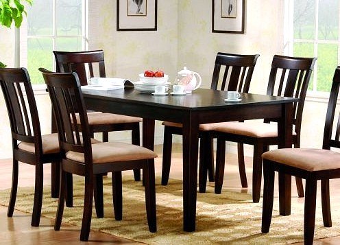 Contemporary Cappuccino Finish Wood Dining Table