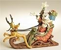 Disney Mickey Mouse as Santa Sleigh Christmas Figure 15.5"