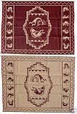 Ming's Mark KO5 9 X 12 Burgundy and Beige Kokopelli Mat