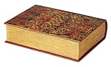Set of 2 Red with Gold Scroll Decorative Book Boxes