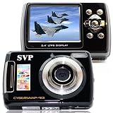 Ultra-Slim 12MP Max. Digital Camera Camcorder 2.4" LCD Screen Li-ion Battery - SVP Cybersnap-901 Black
