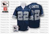 Emmitt Smith 1992 Dallas Cowboys #22 Authentic Throwback Mitchell and Ness NFL Football Jersey (Blue)