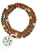 Energy Mala Rudraksha Beads Seven Gemstone Yoga Mala Pendant Meditation Gift