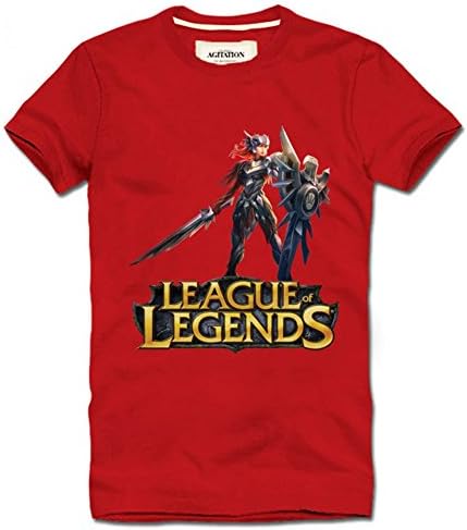 League of Legends Short Sleeve Leona T-shirt-Red-X-Large