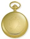 Avalon 17 Jewel Mechanical Skeleton Gold-tone Covered Pocket Watch with Chain, #4035G