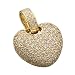 14K Yellow Gold Cluster Diamond Heart Pendant