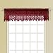United Curtain Valerie Lace Sheer Straight Valance, 52 by 15-Inch, Burgundy