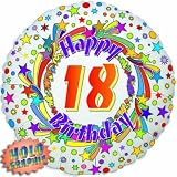 Helium Filled Foil Balloon 18 - 18th Birthday Spinning Stars