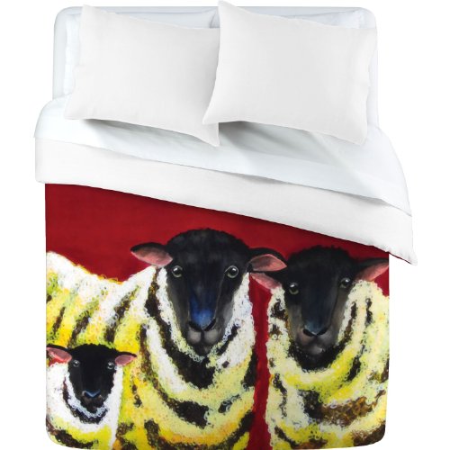 DENY Designs Clara Nilles Lemon Spongecake Sheep Duvet Cover, Queen
