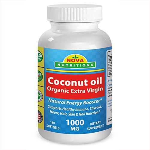 Organic Coconut Oil 1000 mg 180 Softgels by Nova Nutritions Organic Coconut Oil 1000 mg 180 Softgels by Nova Nutritions