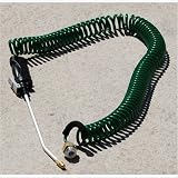 Indoor/Outdoor 50ft Coil Hose w/Wand and Adapter