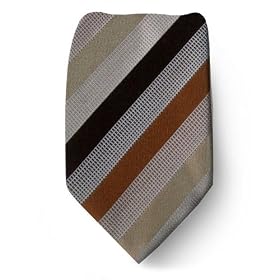 Mens BCBG Designer Silk Tie - Salmon Gray Orange