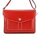 Dteck(TM) Universal Cube Pattern PU Leather Cross-Body Pouch/Purse[Shoulder Strap ][Card Slots] for Apple iPhone 6/6Plus,Samsung Galaxy S6/S6 Edge and Other Phones Under 6.3 inches (3 Horizontal Red)