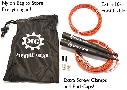 Mettle Gear Speed Jump Rope - Super Fast Speed Rope for WODs, Boxing, MMA and Endurance Training - Adjustable to Fit Men, Women and Children