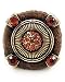 Burnished Goldtone Brown Fabric and Topaz Stretch Fashion Ring